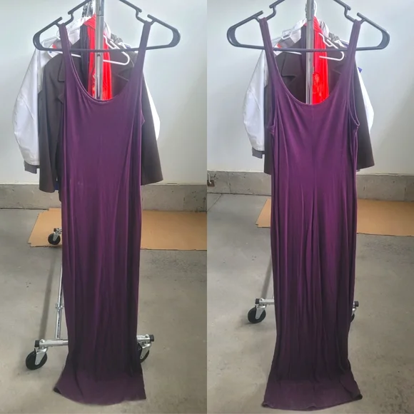 open lace back dress Slit Back Sleeveless Maxi Tank Dress – Charming Charlie main image 0
